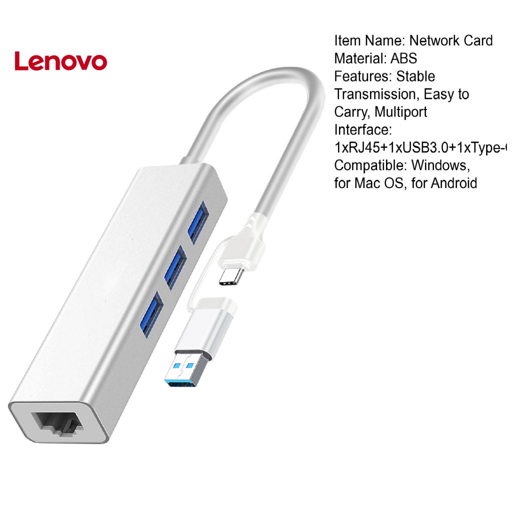 Bộ Chia Cổng USB 3.0 Type-C Sang RJ45 Ethernet Lan Đa Năng Tiện Dụng