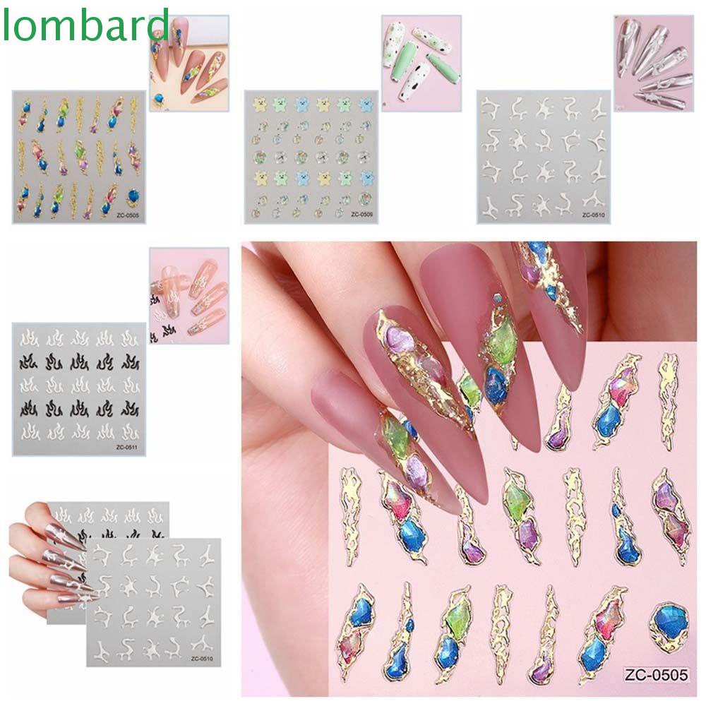 Miếng Dán Trang Trí Móng Tay Hình Gấu Hoạt Hình Màu Đồng Dành Cho Nữ