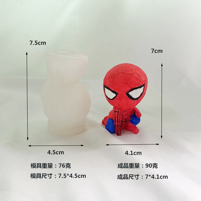 Khuôn Silicon Làm Nến / Sô Cô La / Đá Viên Hình Người Nhện Hoạt Hình diy