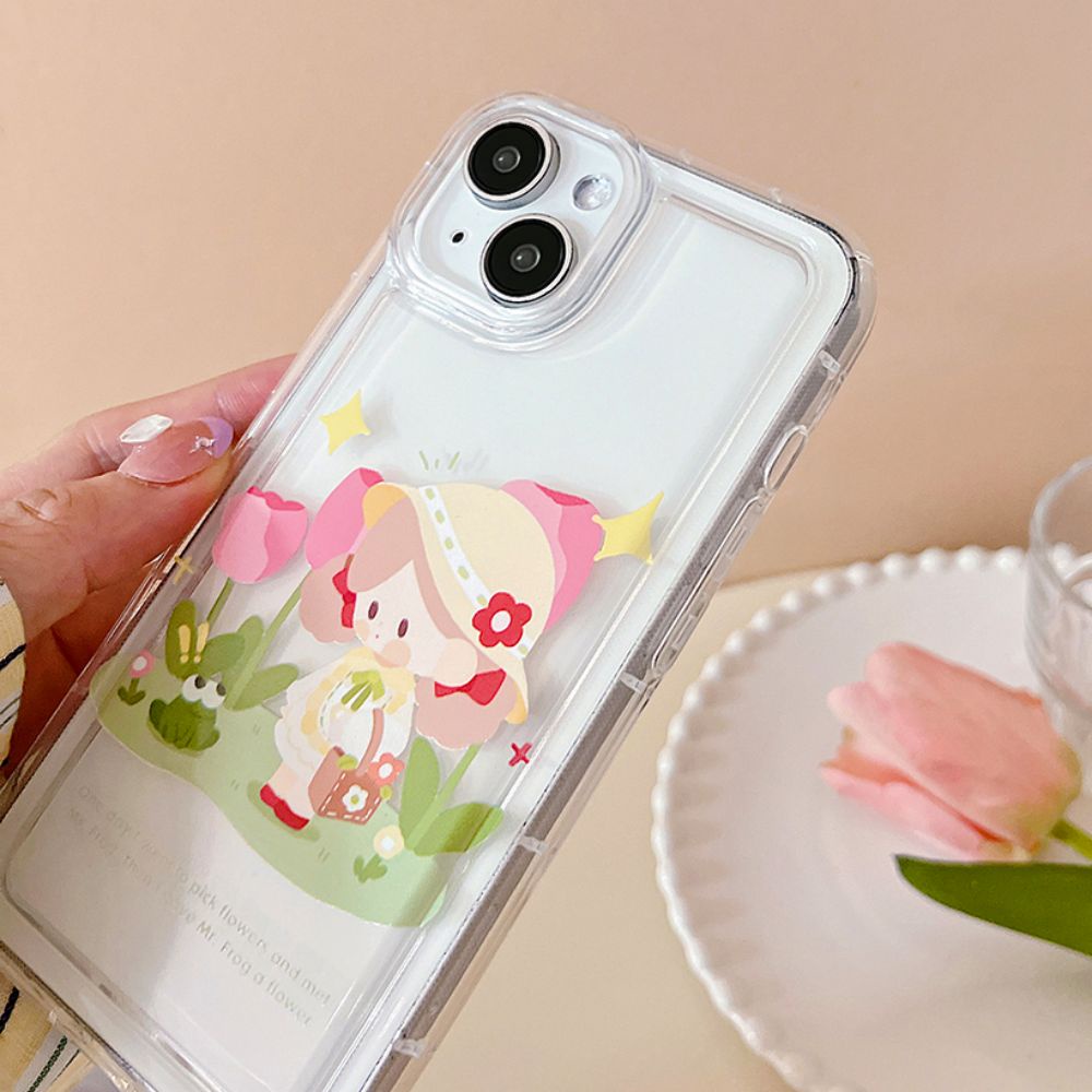 Ốp Điện Thoại TPU Mềm Trong Suốt Chống Sốc In Hình Cô Gái Dễ Thương Cho IPhone 14 13 12 11 Pro Max X XR 8 7 Plus