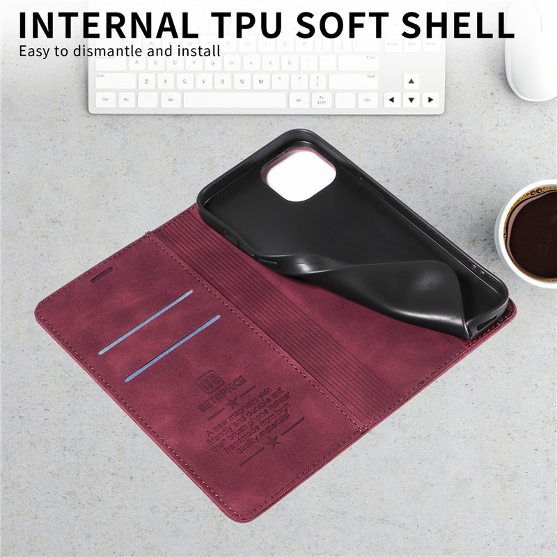Bao Da Điện Thoại Nắp Lật Kèm Ngăn Đựng Thẻ Khóa Nam Châm Cho Samsung Samsung S23 S22 S21 FE Plus Ultra