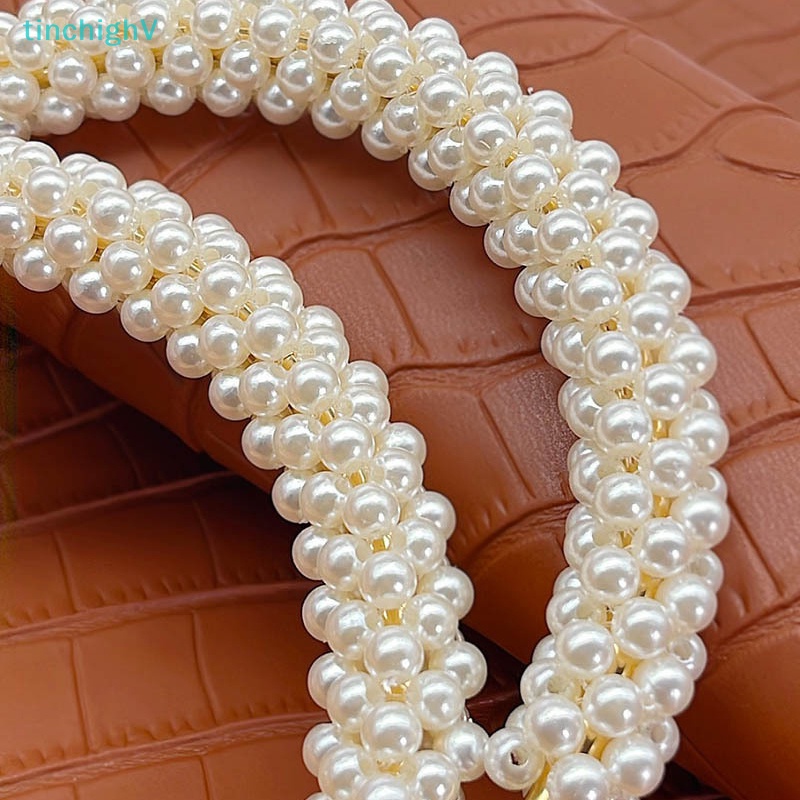 Vòng Kim Loại Đính Hạt Ngọc Trai Nhiều Màu Dùng Trang Trí Túi Xách / Ví Cầm Tay DIY