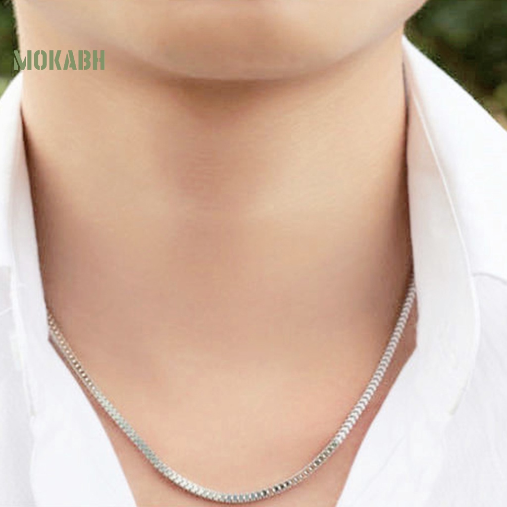 Vòng cổ Mạ Bạc 1.4mm 16 / 18 / 20 / 22 / 24inch 925 Dùng Làm Quà Cưới