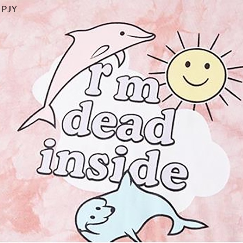 Áo Thun Ngắn Tay Cổ Tròn Dáng Rộng In Màu Nhuộm Ngọt Ngào Thời Trang Mùa Hè Cho Nữ PJ