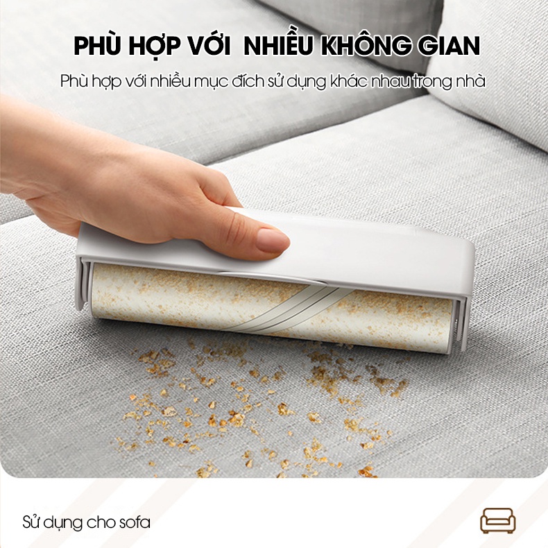 Con lăn dính tóc, lông thú cưng, bụi bông, bụi giấy cho quần áo tiện gọn nhanh chóng