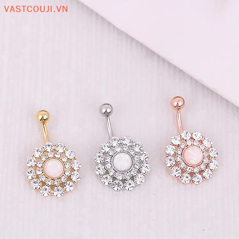 Khuyên Rốn Bằng Thép Không Gỉ Đính Đá Zircon Thời Trang Cho Nữ