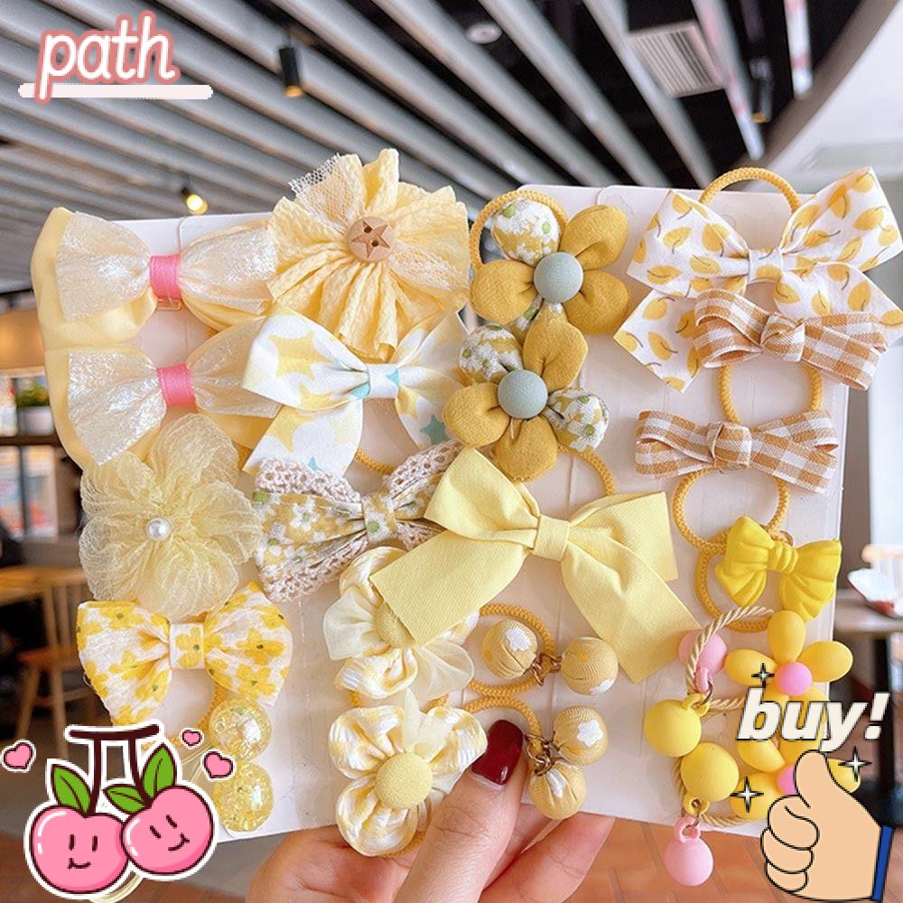 PATH Set 10 Dây Cột Tóc Đính Nơ Xinh Xắn Cho Bé Gái