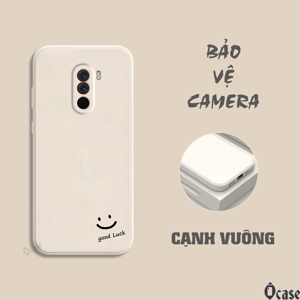 Ốp lưng Xiaomi Poco Phone F1 in hình mặt cười may mắn cạnh viền vuông có bảo vệ camera