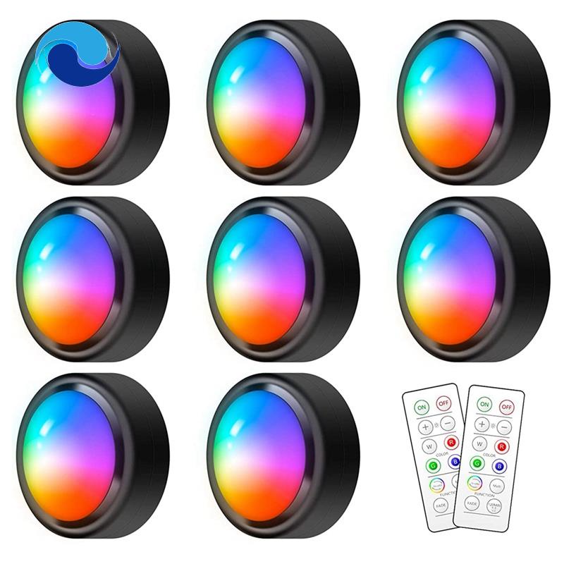 Đèn LED RGB 16 Màu Sắc Kèm Điều Khiển Từ Xa Cho Tủ Quần Áo, Chổi Quét