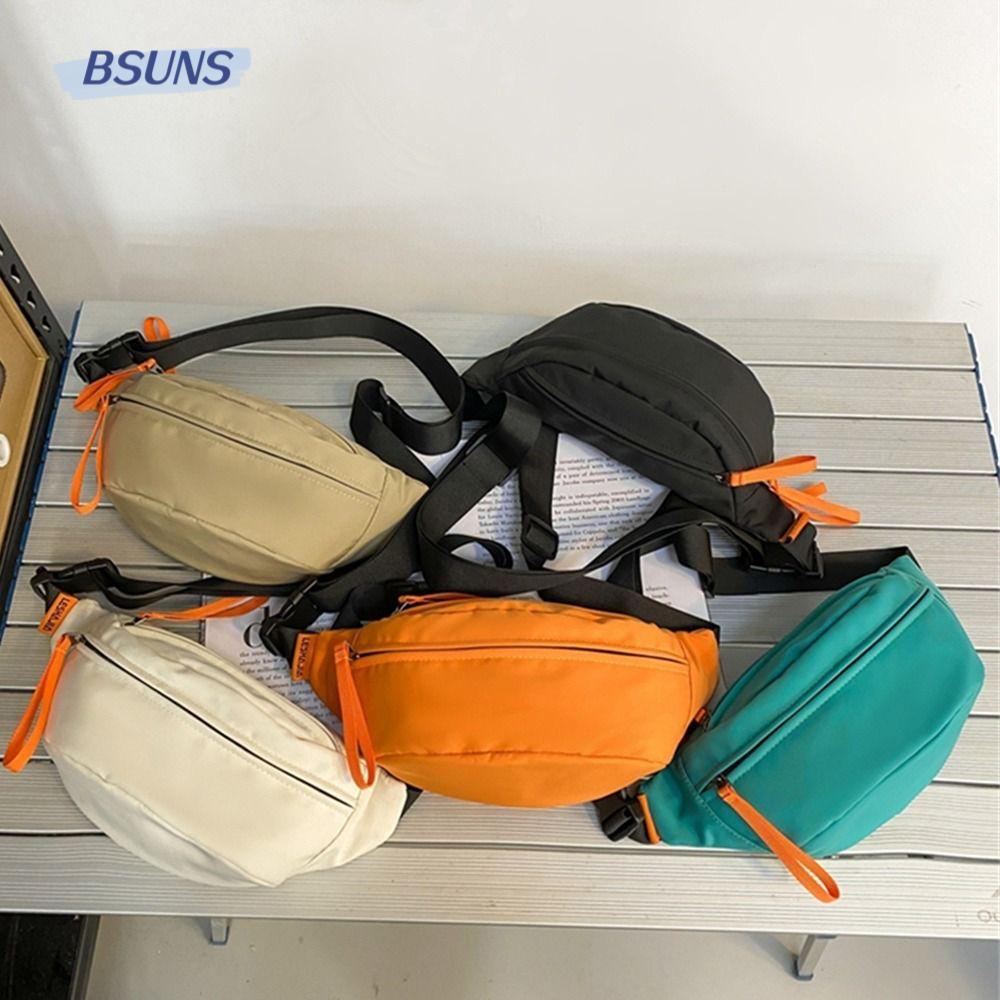 BSUNS Túi Đeo Hông / Chéo Ngực Bằng Nylon Màu Trơn Chống Thấm Nước Nhỏ Gọn Đa Dạng Màu Sắc Thể Thao