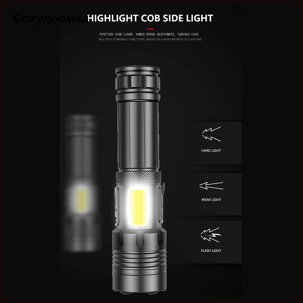 Đèn Pin XHP70 / XHP160 COB LED 1500LM / 1800LM Chống Thấm Nước IPX4 Sạc USB Tiện Dụng