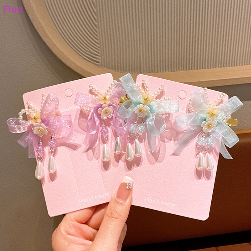 {Ffsd} Bộ 2 Kẹp Tóc Nhiều Kiểu Dáng Phong Cách Trung Hoa Truyền Thống Hình Bướm Cổ Điển Cho Trẻ Em