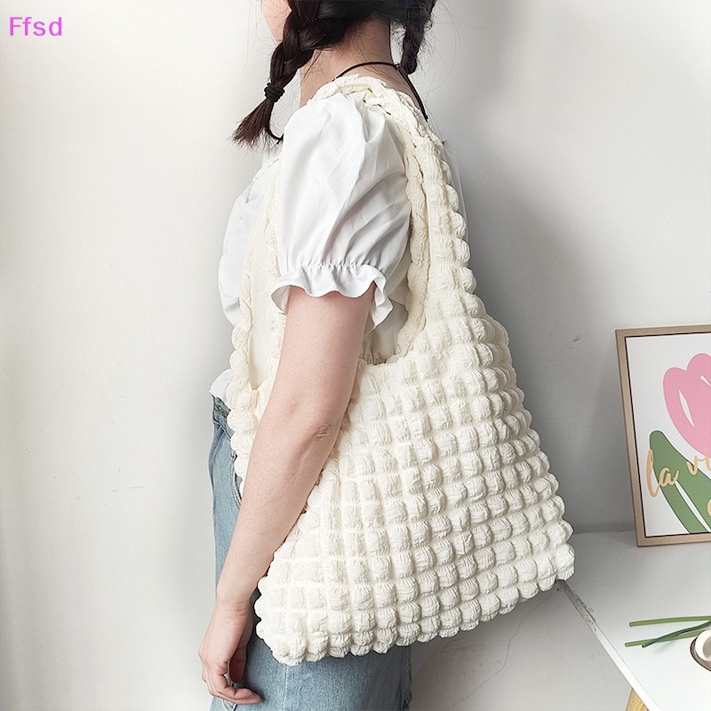 {Ffsd} Túi Xách Đeo Vai Chiffon Cỡ Lớn Kẻ Sọc Caro Trái Tim Phong Cách Hàn Quốc Ngọt Ngào Thời Trang Ngọt Ngào Cho Nữ Hàng Ngày * Bán Chạy