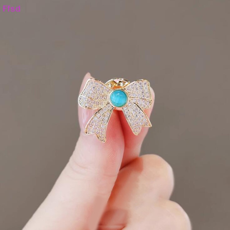 {Ffsd} Ghim Cài Áo Hình Nơ Đính Đá Opal Thời Trang Cho Nữ