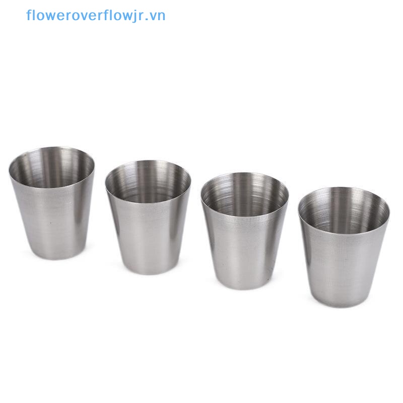 Set 4 Cốc Bằng Thép Không Gỉ Tiện Dụng Mang Theo Du Lịch Cắm Trại