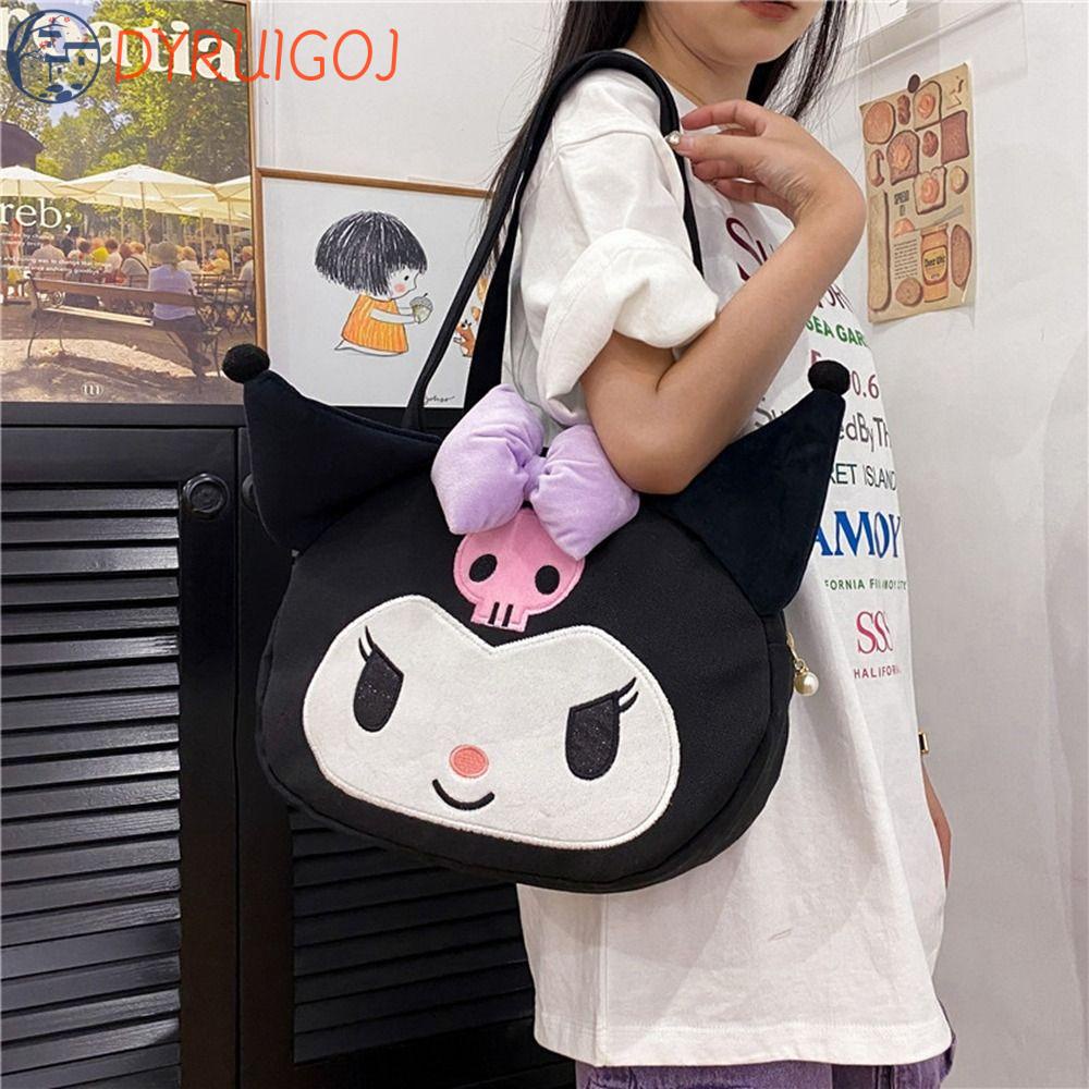 DYRUIDOJ Túi Xách Đeo Vai Vải Canvas Cỡ Lớn Phối Lông Thời Trang Cho Nữ