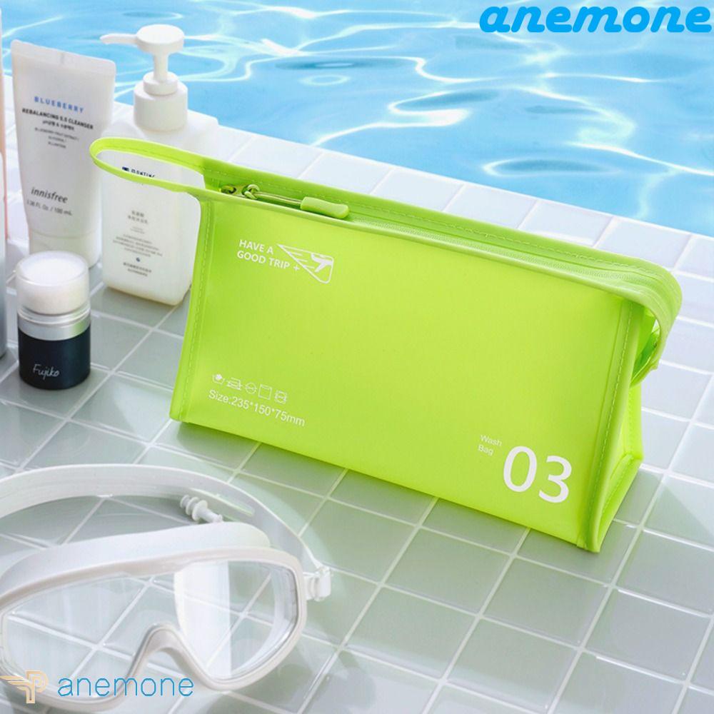 ANEMONE Túi Đựng Đồ Trang Điểm Bằng PVC Chống Nước Sức Chứa Lớn Màu Sắc Xinh Xắn