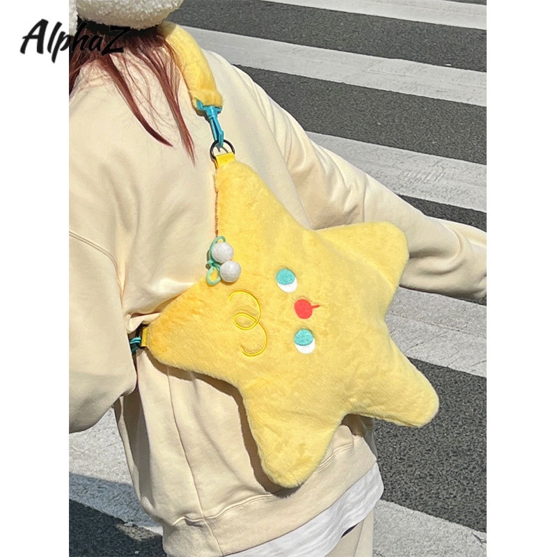 Túi Đeo Vai Bằng Vải Bông Họa Tiết Ngôi Sao Phong Cách Hàn Quốc Dễ Thương