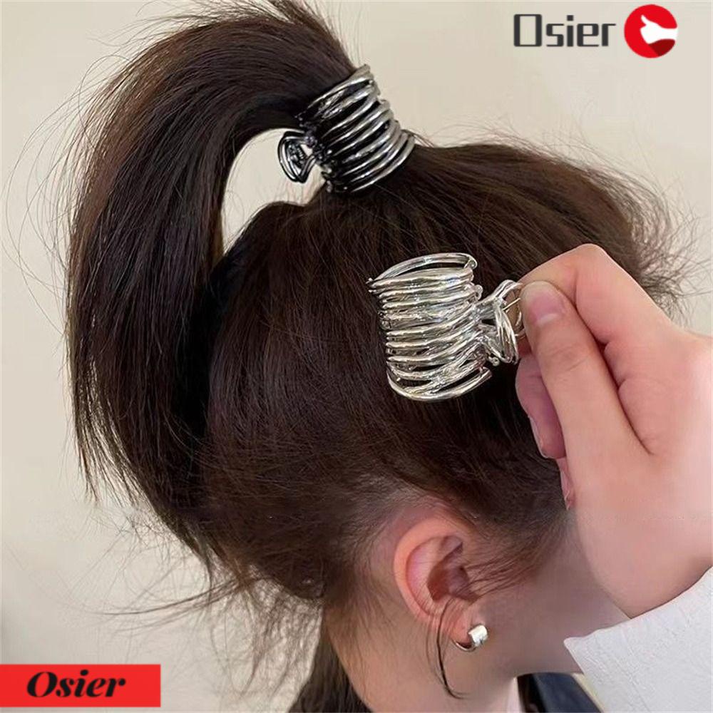 OSIER1 Kẹp Tóc Kim Loại Màu Đen / Bạc Cỡ Nhỏ Tiện Dụng Cho Nữ