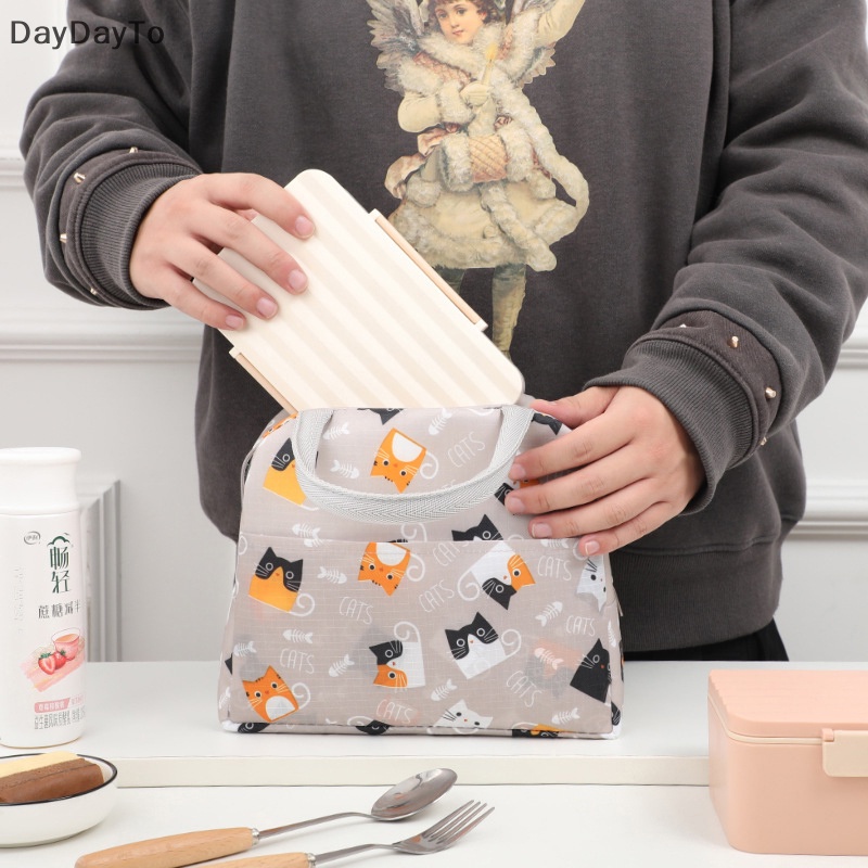 Túi Giữ Nhiệt Đựng Cơm Trưa Họa Tiết Dễ Thương Tiện Dụng Mang Theo Du Lịch Dã Ngoại