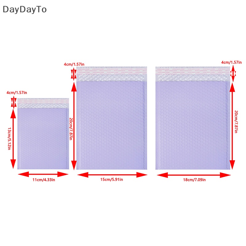 Daydayto Set 10 Túi Bong Bóng Màu Tím Tự Đóng Gói Hàng Bảo Vệ Chống Rơi Bền Bỉ Dùng Làm Quà Tặng