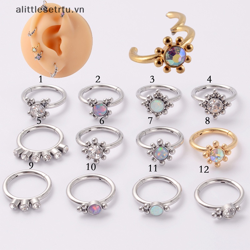 1 Khuyên Mũi Bằng Thép Không Gỉ Đính Đá Opal Thời Trang