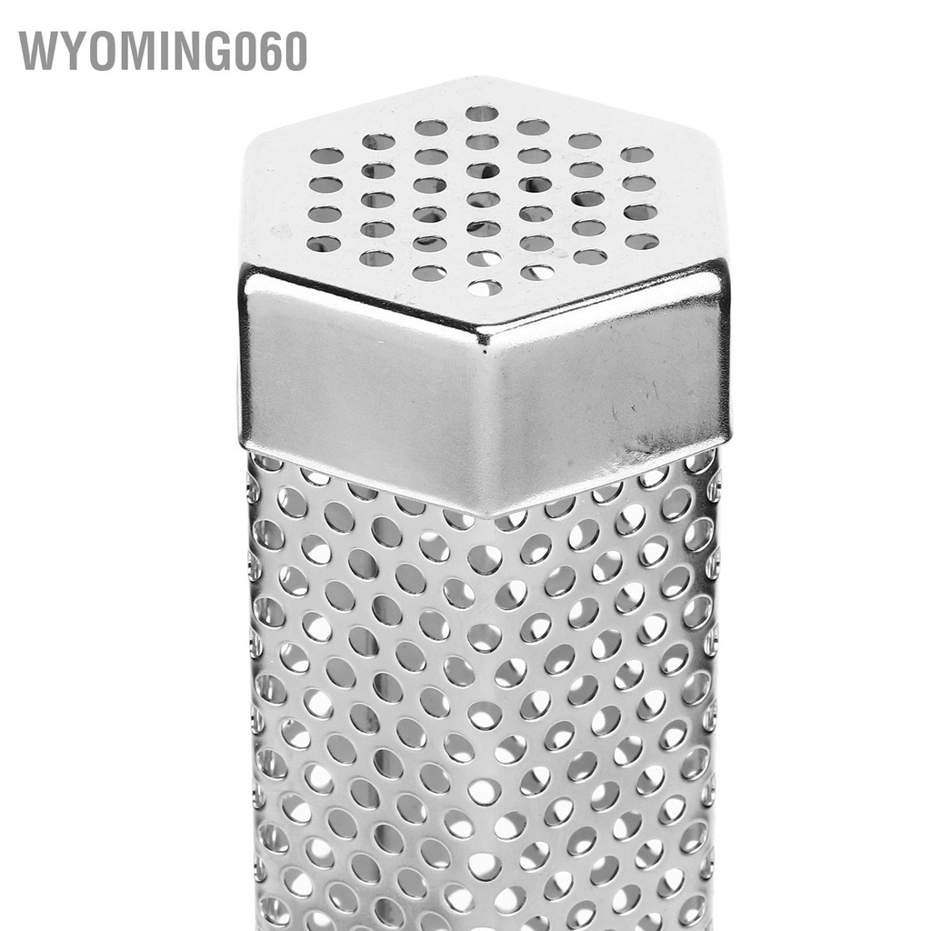 Wyoming060 12 Inch Người Hút Thuốc Ống Thép Không Gỉ Viên BBQ Xông Khói Hộp Trái Cây Gỗ Nướng Dụng Cụ Có Bàn Chải Móc