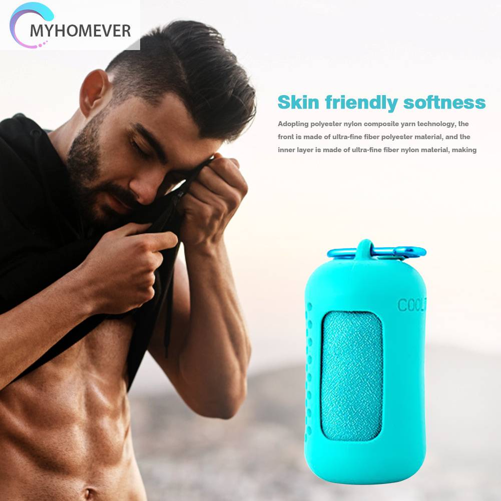 Khăn Lau Khô Nhanh Bằng Sợi Micro Kèm Móc Tiện Dụng Cho Mùa Hè