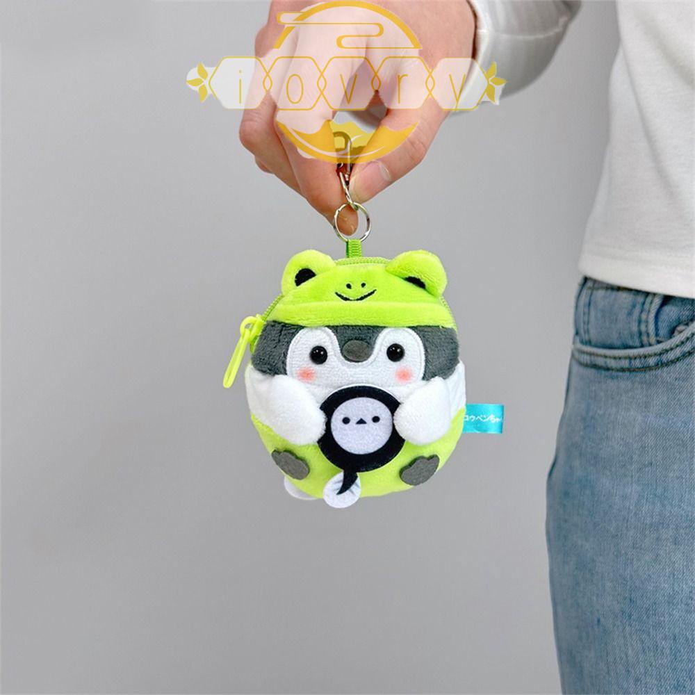 IVORY Túi Đựng Tai Nghe Mini Hình Chim Cánh Cụt Hoạt Hình Nhồi Bông Có Thể Làm Móc Khóa