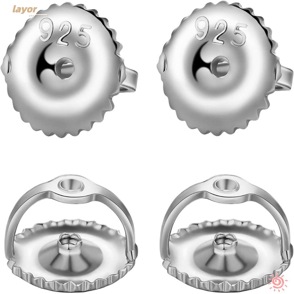 LAY Bông Tai Đinh Ốc 5mm Màu Bạc Thay Thế Cho Bông Tai Sau Không Gây Dị Ứng