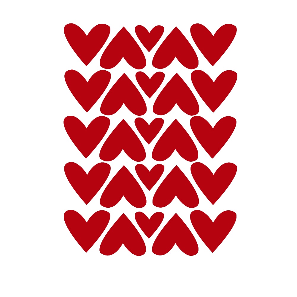 Bộ 25 Miếng Dán Tường Trang Trí Hình Trái Tim Tháo Rời Được