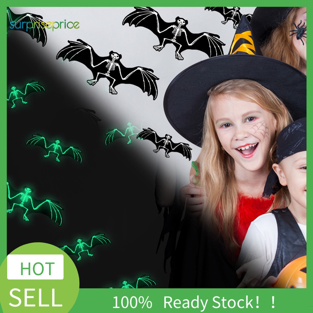 1 Bộ Sticker Dán Tường Chống Nước Tự Dính Hình Dơi Trang Trí Nhà Cửa Dịp Halloween