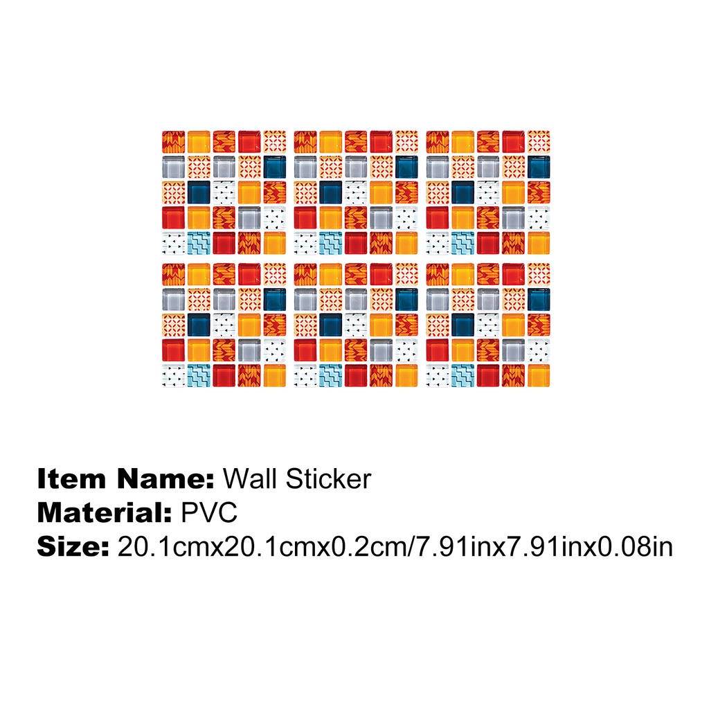 Set 6 Miếng Dán Tường PVC Chống Trượt Họa Tiết Mosaic Hiện Đại Cho Phòng Tắm