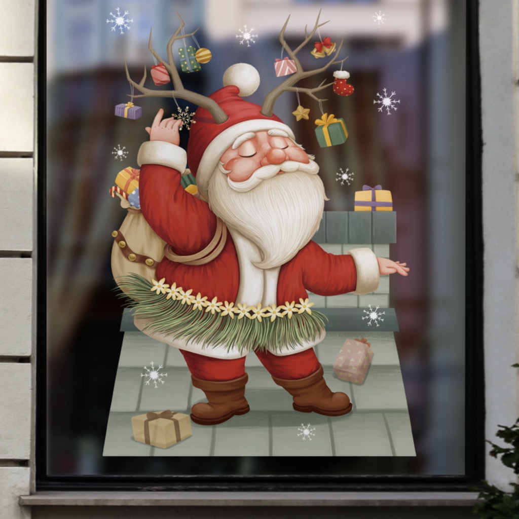 (Bất Ngờ) Hình Dán Trang Trí Cửa Kính Chống Nước Chống Rách Có Thể Tái Sử Dụng