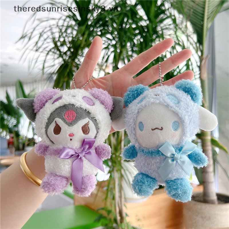 Móc Khóa Hình Búp Bê Nhồi Bông Kuromi Cinnamoroll 14cm Dễ Thương