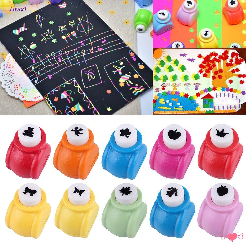 LAYOR1 Set 2 Dụng Cụ Tạo Hình Dập Nổi Trang Trí Giấy Thủ Công Mini Bằng Nhựa Dành Cho Trẻ Em