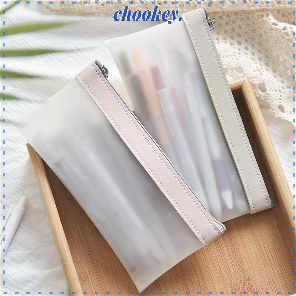 CHOOKEY Túi Đựng Bút Chì Trong Suốt Sức Chứa Lớn Sắp Xếp Gọn Gàng Thiết Thực