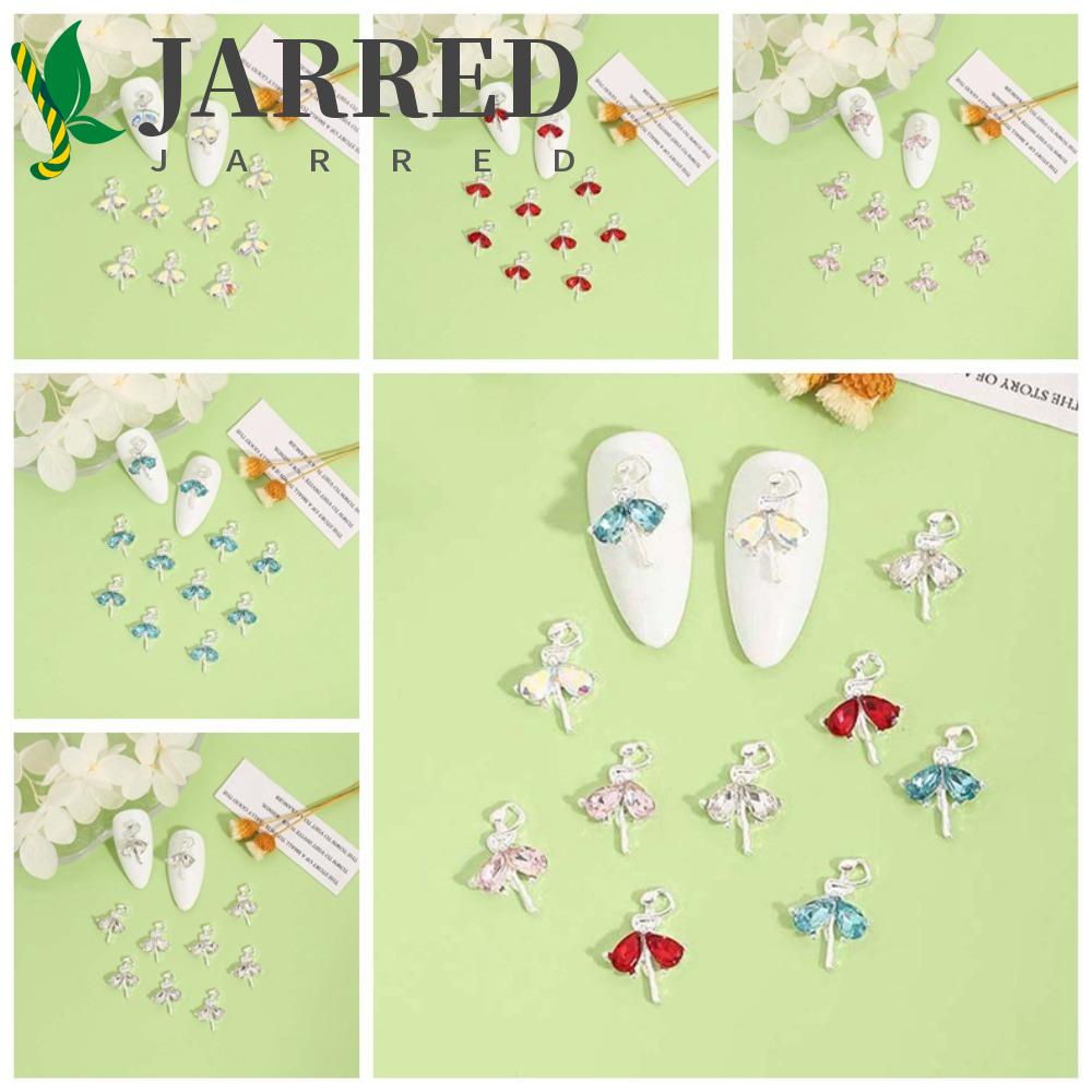 JARRED Bộ 10 Phụ Kiện Trang Trí Móng Tay Hình Cô Gái Múa Ba Lê Nhiều Màu Sắc