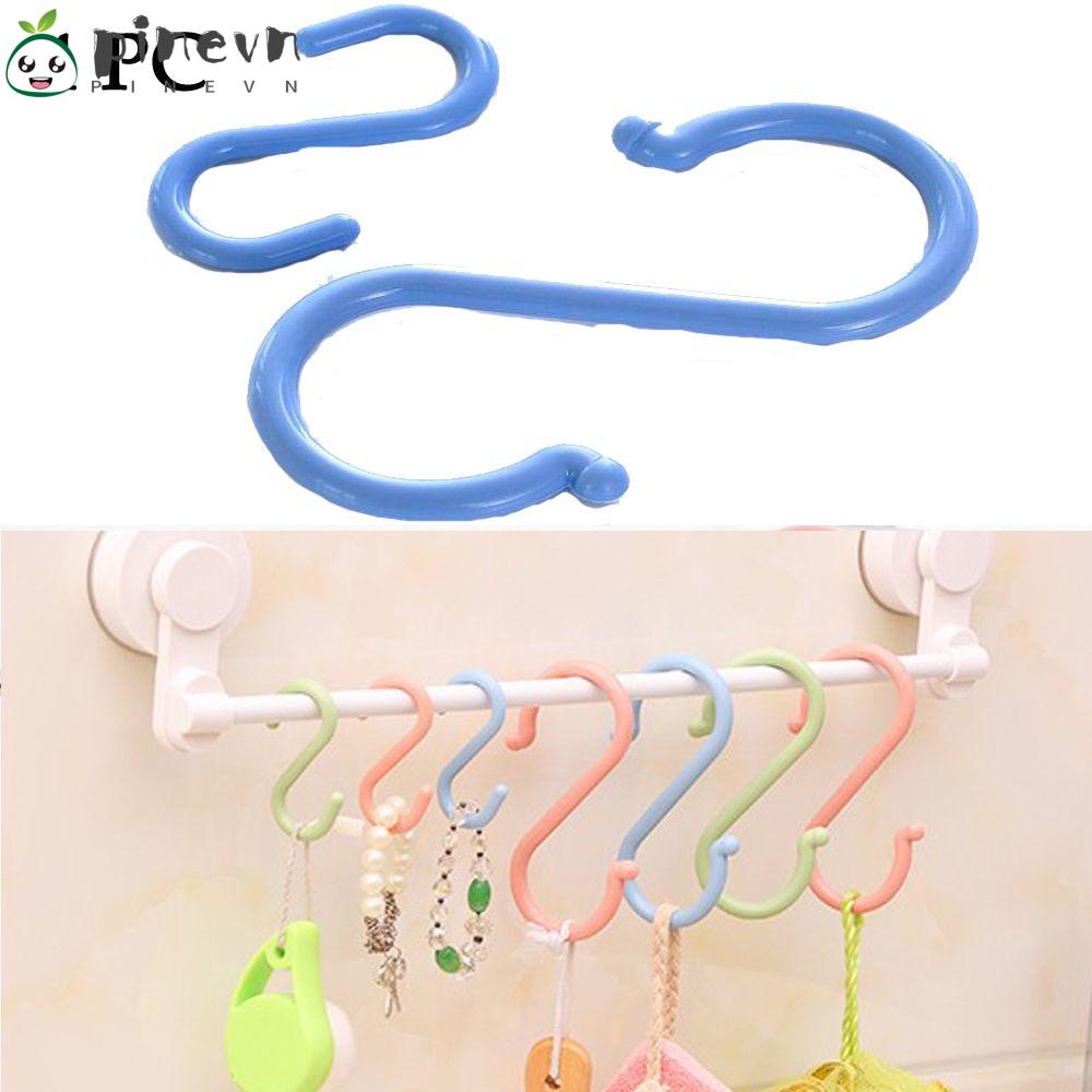 PINEVN Set 4 Móc Treo Đồ Hình Chữ S Bằng Nhựa ABS Nhiều Màu Đa Năng Tiện Dụng
