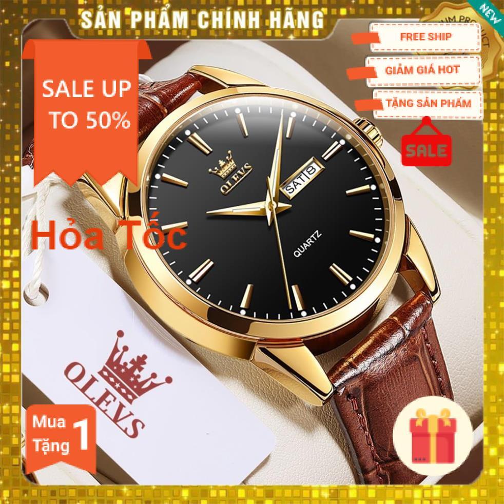 Đồng Hồ OLEVS 6898 Dạ Quang Nhiều Màu Tuỳ Chọn Dây Da chống vô nước Phong Cách Doanh Nhân Cho Nam