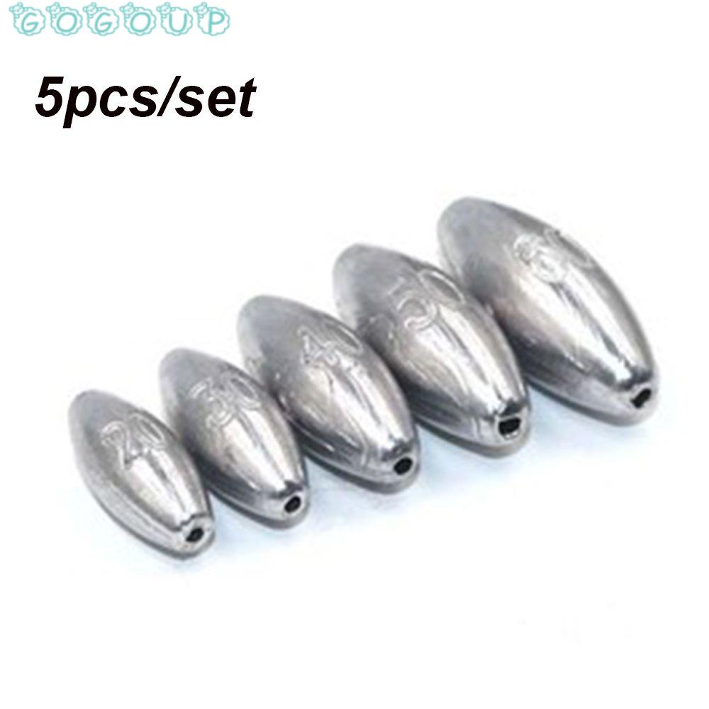 GOGOUP Set 5 Chì Câu Cá 3g / 5g / 8g / 10g / 15g / 20g / 30g / 40g Chuyên Nghiệp