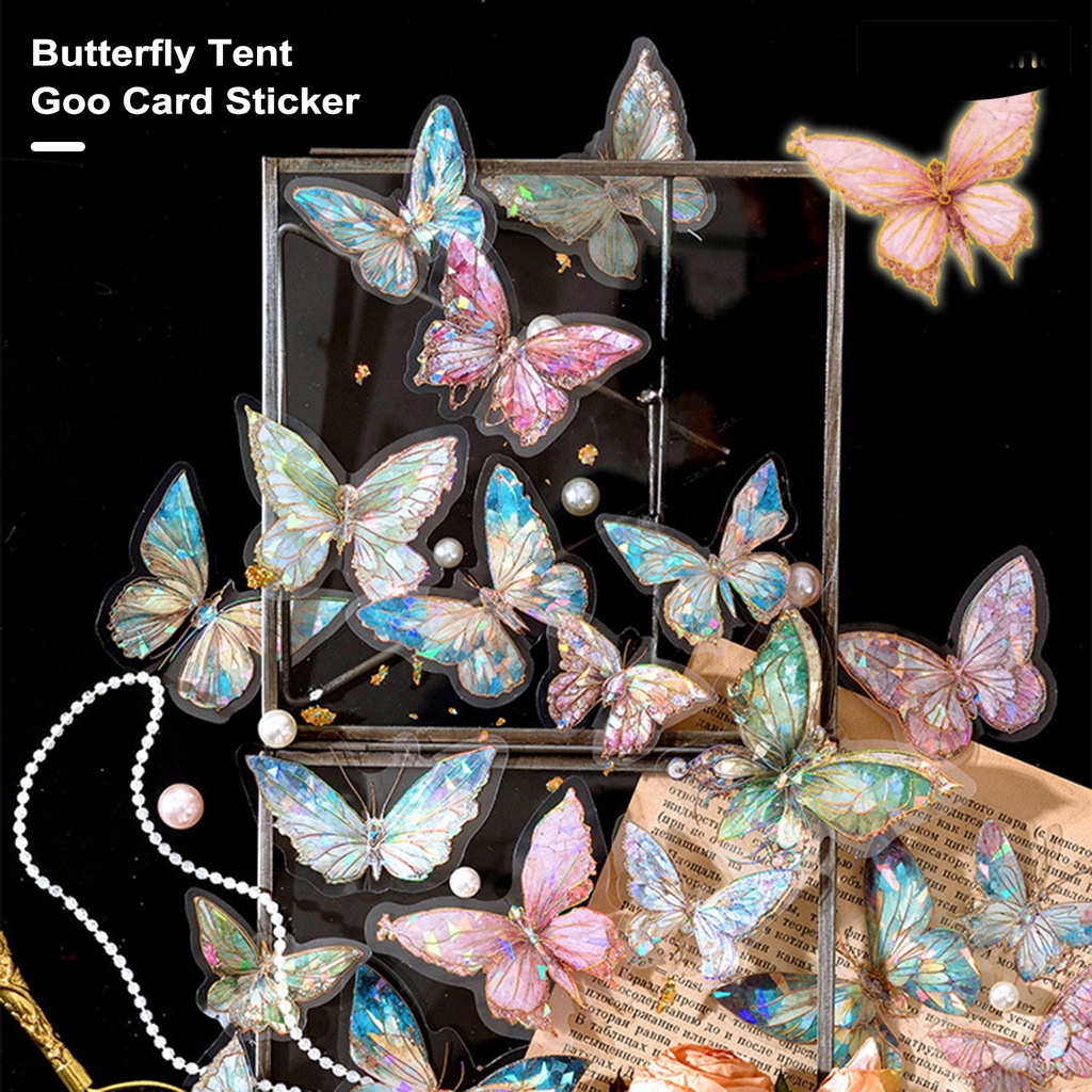 [WSTN] [WSTN] [WSTN]✎Set 40 Miếng Dán Hình Bướm Nhiều Màu Sắc Chống Nước Dễ Tháo Gỡ Trang Trí Sổ Tay