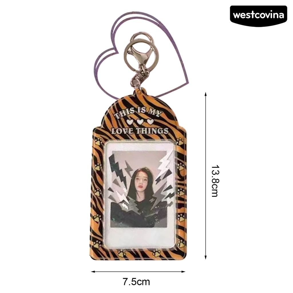 [WSTN]✎Bao Đựng Thẻ ID Giả Da Chống Mòn Họa Tiết Độc Đáo Kèm Dây Đeo Sợi Xích Thời Trang