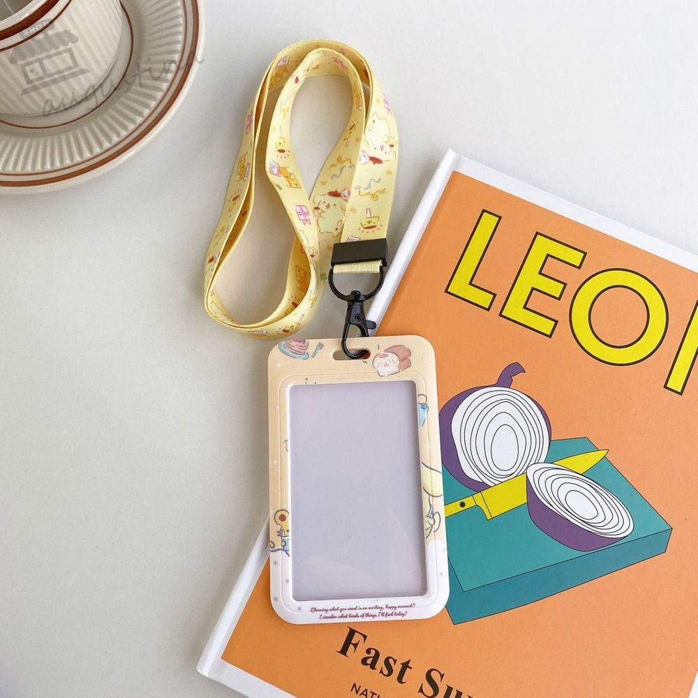 AUGUSTINA Vỏ Bọc Thẻ ID / Xe Buýt / Thẻ ID Hình Chú Chó Cinnamoroll Đáng Yêu Có Dây Đeo Tiện Lợi Dành Cho Học Sinh