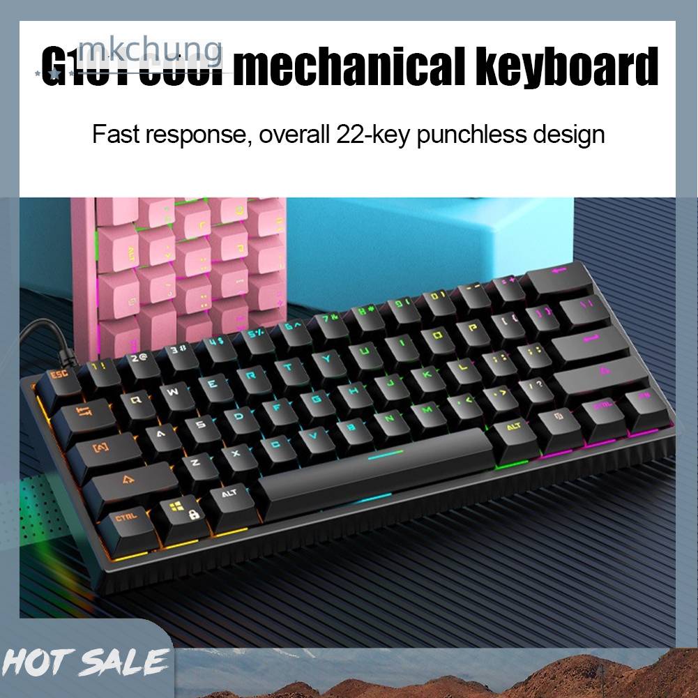 Bàn PhíM Có Dây 61 PhíM Với Led NềN Xanh Lá Cho PC / Laptop