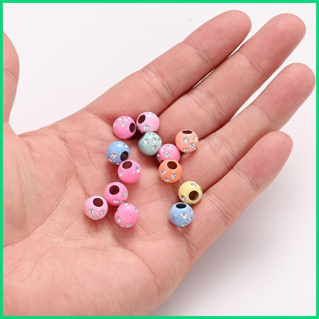 Bộ 50 Hạt Tròn Bằng Acrylic Chống Thấm Nước Trang Trí Vòng Đeo Tay DIY