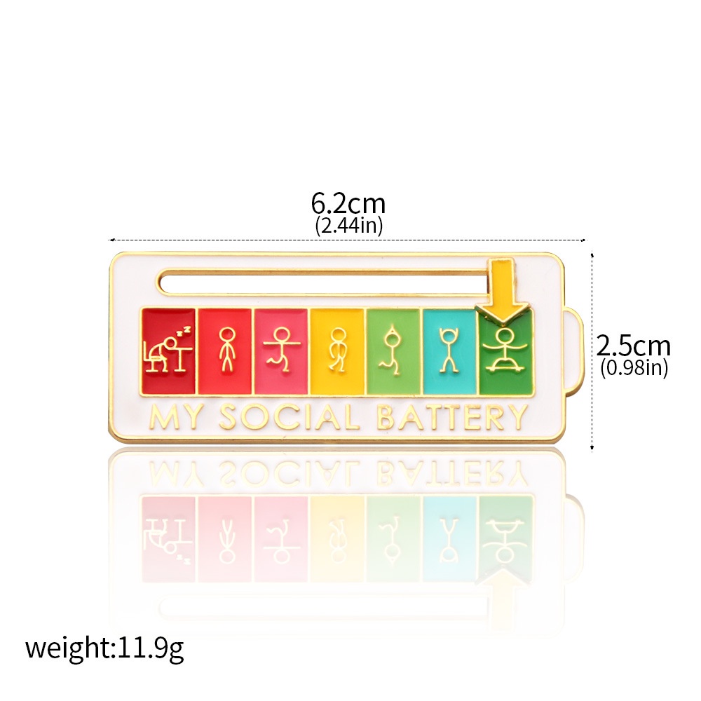 Ghim Cài Áo Dạng Trượt Cảm Giác Pin Xã Hội MY SOCIAL BATTERY Chuyển Đổi Tâm Trạng
