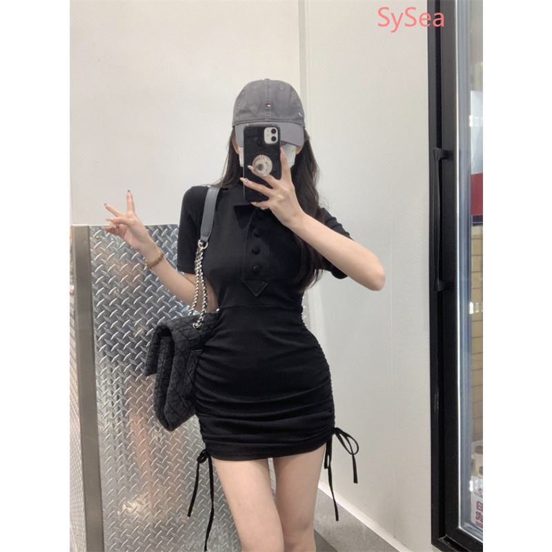 Đầm Tay Ngắn Cổ Polo Form Ôm Thời Trang Mùa Hè Cho Nữ