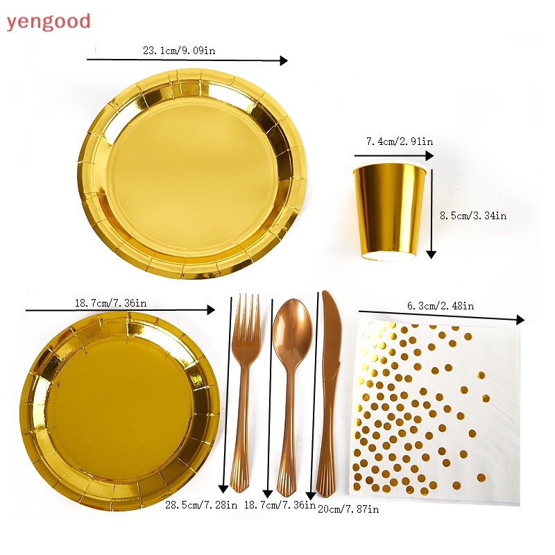 Bộ Cốc Đĩa Ăn Dùng Một Lần Trang Trí Tiệc Sinh Nhật / Đám Cưới