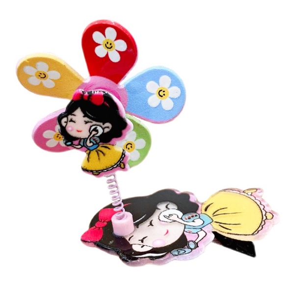 Kẹp tóc chong chóng hình cối xay gió Bạch Tuyết, ngựa Pony, Công Chúa dễ thương dành cho bé
